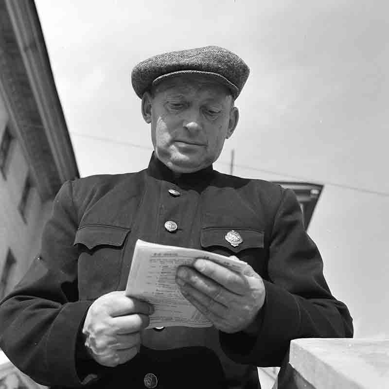 USSR Man reading a book